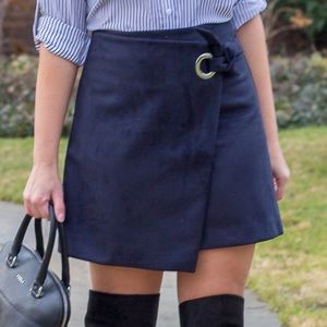 Suede Wrap Skirt